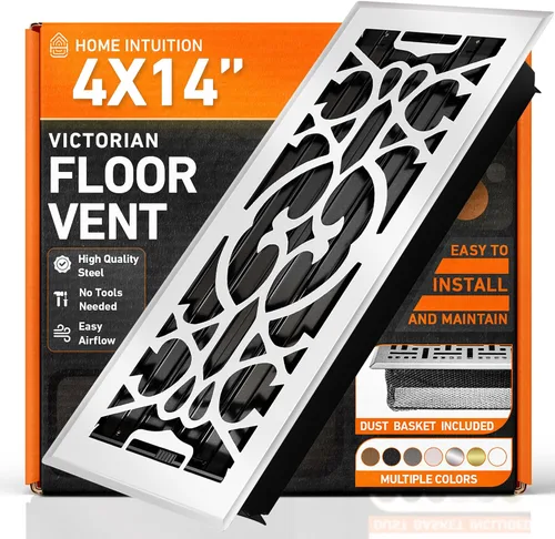 Miniatura 48 de Cubiertas de Ventilación de Piso 4X10 Registro de Piso con Cubierta de Malla Trampa, Calor y Aire, Ventilación de Piso Metálica Transitable