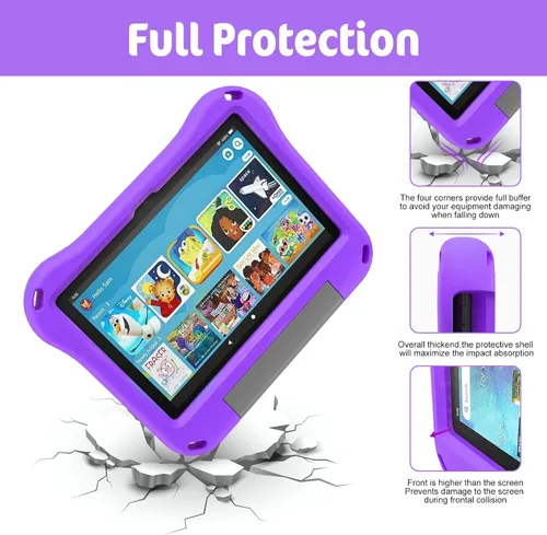 Miniatura 5 de DiHines - Funda para tablet de 8 pulgadas, no apta para iPad de Samsung de 8 pulgadas, ligera, a prueba de golpes, apta para niños, con soporte