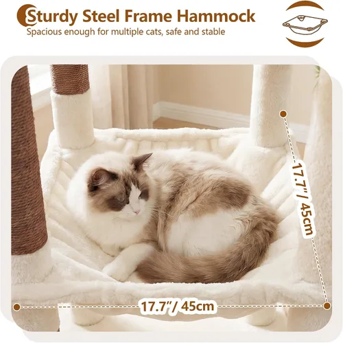Miniatura 3 de Heybly Árbol para gatos, torre estable de esquina de 53.1 pulgadas para gatos grandes de interior, condominio para gatos bien estructurado
