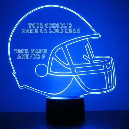 Miniatura 29 de Lámpara nocturna con señal LED personalizada de casco de fútbol de la Universidad de Alabama Crimson Tide con nombre o imagen personalizada