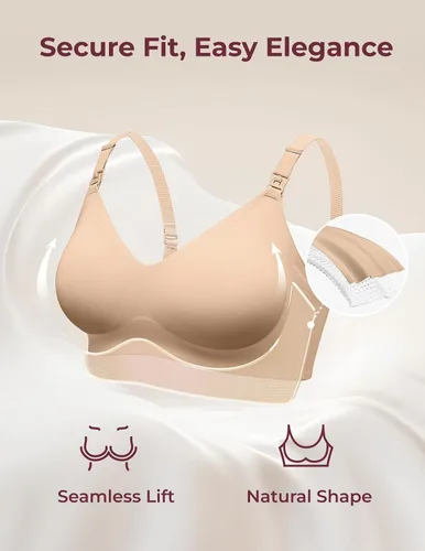 Miniatura 3 de Momcozy YN21 - Brasier de lactancia para lactancia materna, sin costuras, ultra cómodo, forma natural, bralette para dormir durante el embarazo