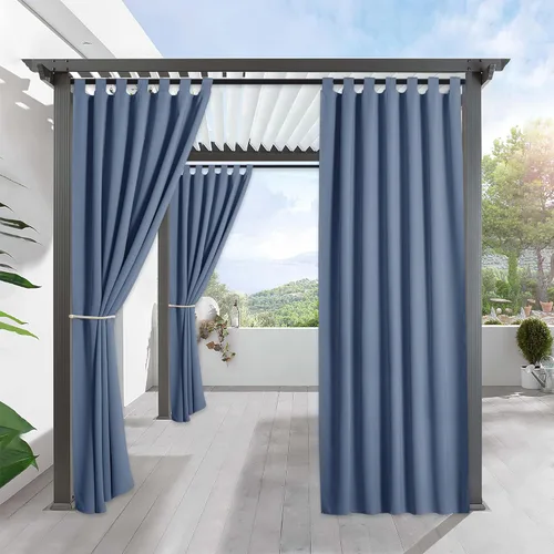 Miniatura 25 de RYB HOME - Cortinas opacas para interior y exterior, cortinas para patio o terraza, cortinas exteriores con pestaña Crema Beige