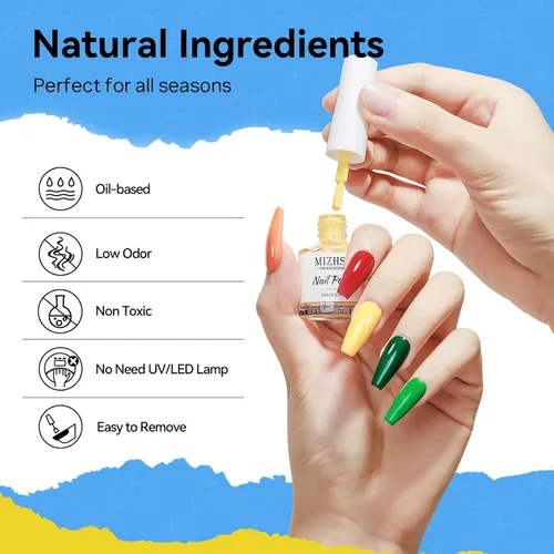 Miniatura 8 de MIZHSE Juego de Esmalte de Uñas de Secado Rápido, 24 Colores de Esmalte de Uñas Regular Sin Gel, Secado al Aire Rápido Neón Moderno con Brillantina