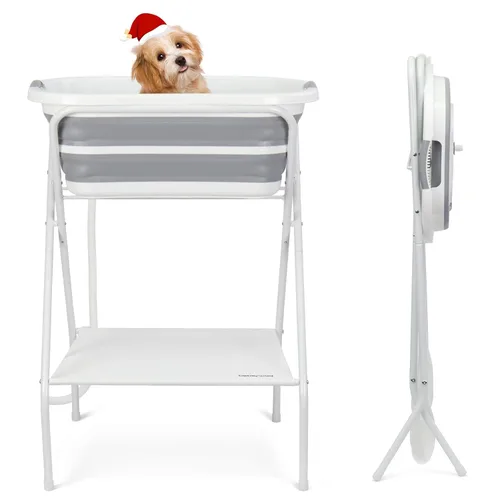 Miniatura 10 de Bañera para Perros Estación de Lavado de Perros con Cepillo para Perros Pequeños y Medianos, Gatos, Bañera B4 Plegable para Perros para Baño y Aseo