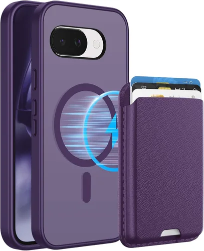 Miniatura 26 de Funda magnética para Google Pixel 9A, cartera magnética desmontable con tarjetero [compatible con MagSafe] de grado militar, a prueba de golpes
