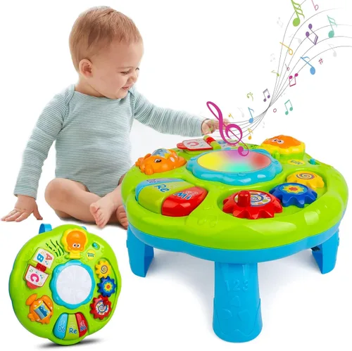 Juguetes para bebés de 6 a 12 meses, centro de mesa de actividades para bebés, juguetes musicales para bebés y niños pequeños de 0, 3, 6, 9, 12 y 18