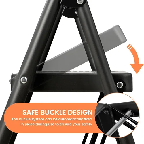 Miniatura 3 de Taburete para Adultos, Escalera de 2 Escalones Plegable 330lbs Antideslizante, Taburete Plegable Ergonómico de 2 Escalones de Acero con Pedal Ancho