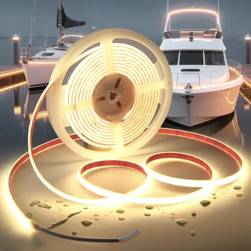 Miniatura 11 de Tiras de Luces LED COB Luz Azul, 12V 32.8 pies IP67 Impermeable Alto CRI 95Ra+ Súper Brillante, Luces Flexibles para Barco para Pesca Nocturna