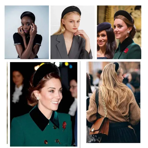 Miniatura 2 de Diademas para el cabello para mujer, 6 piezas de diademas para mujer, accesorios de moda, bandas acolchadas de terciopelo para la cabeza, lindas