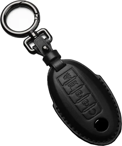 Miniatura 7 de Tukellen Compatible con llave de Nissan, funda de cuero genuino hecha a mano para Altima Pathfinder Armada Murano Maxima Rogue Infinity Smart Remote