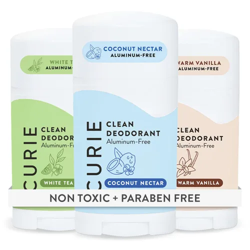 Miniatura 14 de Curie - Desodorante natural para mujeres - Néctar de coco - Sin aluminio, limpio, sostenible, vegano, sin parabenos (paquete de 3)
