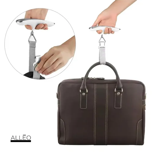 Miniatura 6 de Alleo Báscula de equipaje para viaje de 110 libras, báscula de equipaje precisa digital de viaje, pesadora portátil de mano con pantalla LCD