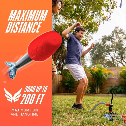 Miniatura 3 de Lanzador de cohetes de juguete NERF para niños - Cohetes de salto Rip Rocket + Lanzador - Juego para niños y niñas con plataforma de pisada + juego