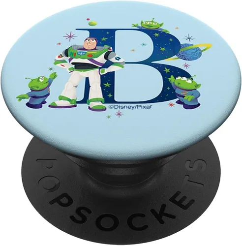 Miniatura 6 de Disney and Pixar - Monograma del alfabeto Letra B Buzz Lightyear PopSockets MagSafe PopGrip para iPhone
