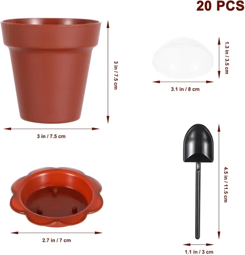 Miniatura 4 de Kichvoe Tazas de pastel con tapa, pala y bandeja, 20 piezas de mini cuencos de postre para yogur, helado, pudín y jardín, fiesta temática de catering