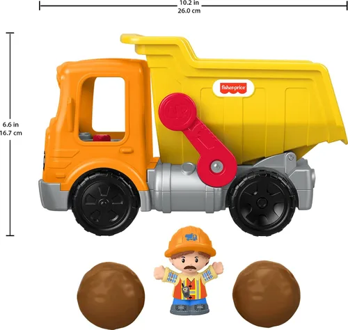 Miniatura 6 de Fisher-Price Little People - Juguete de construcción para niños pequeños, camión volquete Trabajar Juntos con música y accesorios para juego