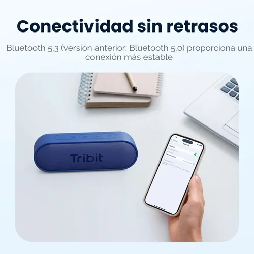 Miniatura 6 de Tribit XSound Go Altavoz Bluetooth portátil, 12 W altavoz inalámbrico con graves ricos, IPX7 impermeable, 24 horas de reproducción, alcance