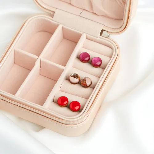 Miniatura 5 de Dos tonos con aretes de 10 mm de metal martillado falso, aretes redondos para mujeres, niñas y hombres, hechos a mano, postes de acero inoxidable