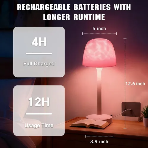 Miniatura 8 de Lámpara de ducha impermeable inalámbrica, lámpara de baño recargable con control remoto y control táctil, 16 colores cambiables de luz de proyector