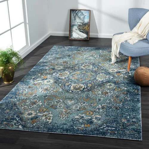 Miniatura 14 de Luxe Weavers 4620 Marine 2x3 - Alfombra floral envejecida