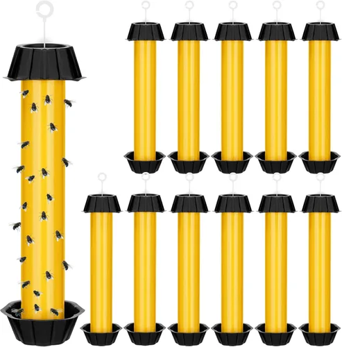 Miniatura 11 de Qualirey 8 trampas para moscas para interiores y exteriores, trampa adhesiva para moscas de frutas, para insectos domésticos, 10 x 2.5 pulgadas