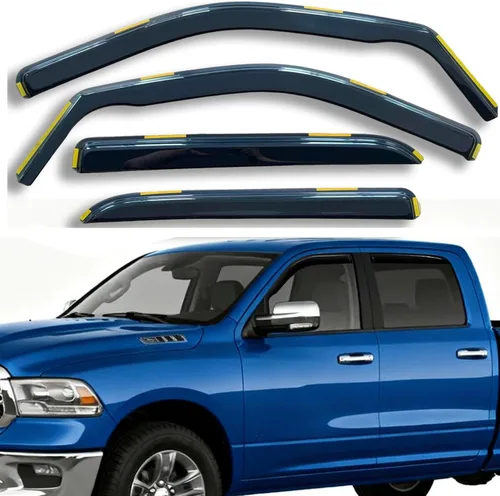 Miniatura 10 de Protectores de lluvia extra duraderos en el canal, viseras de ventana para camioneta Silverado/Sierra 1500 Crew Cab 2019-2026, deflectores