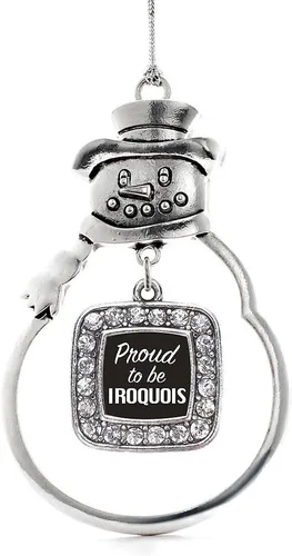Miniatura 148 de Inspired Silver - Adorno de rodillo de reina - Adorno cuadrado de plata con muñeco de nieve con joyas de circonita cúbica