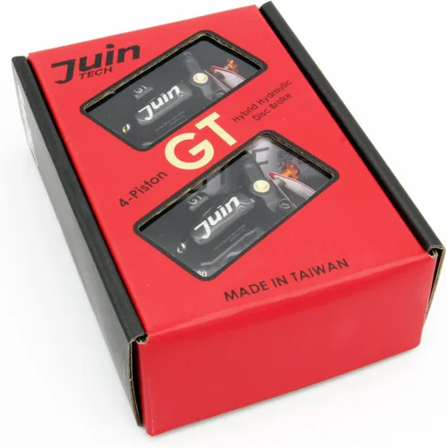 Miniatura 5 de GT-F Juego de pinzas de freno de disco hidráulico accionado por cable de 4 pistones para bicicleta de bicicleta hidráulica para montaje plano