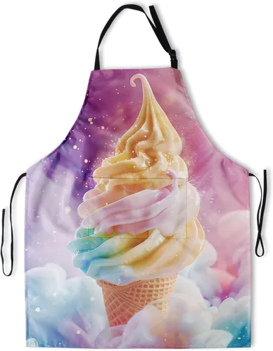 Miniatura 23 de Delantal impreso delantales de pintura de poliéster con bolsillo para cocinar cocina a la parrilla adultos