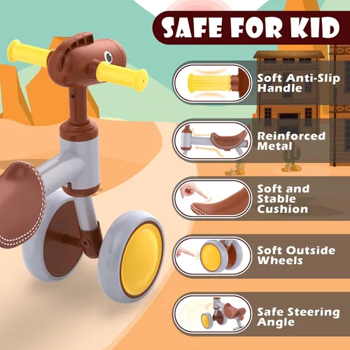 Miniatura 3 de PerKidern - Bicicleta de equilibrio para bebé de 1 a 2 años, niños y niñas, bicicleta de equilibrio para bebé de 12 a 24 meses, bicicleta