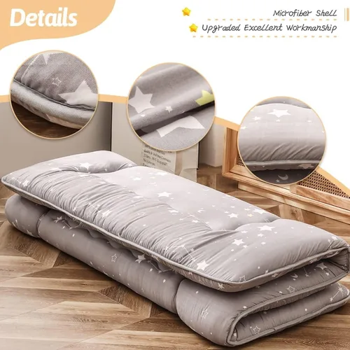 Miniatura 5 de MAXYOYO Colchón de Futón Japonés Constelación Gris, Tapete de Tatami Portátil Tapete de Camping Almohadilla para Dormir para Niños Plegable