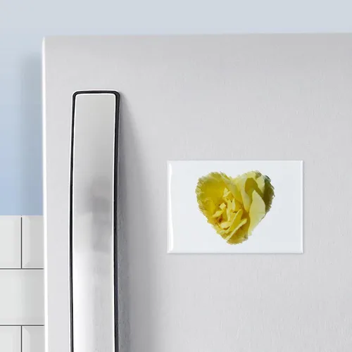 Miniatura 3 de CafePress Imán rectangular de corazón rosa amarillo, imán de refrigerador de 3 x 2 pulgadas