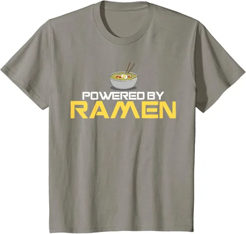 Miniatura 25 de Camiseta de fideos de anime japoneses Powered By Ramen, Negro, S