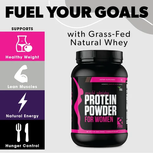 Miniatura 6 de Her Natural Whey- Proteína en polvo para mujeres para bajar de peso y para apoyar la masa muscular magra – bajo en carbohidratos – sin gluten – rBGH