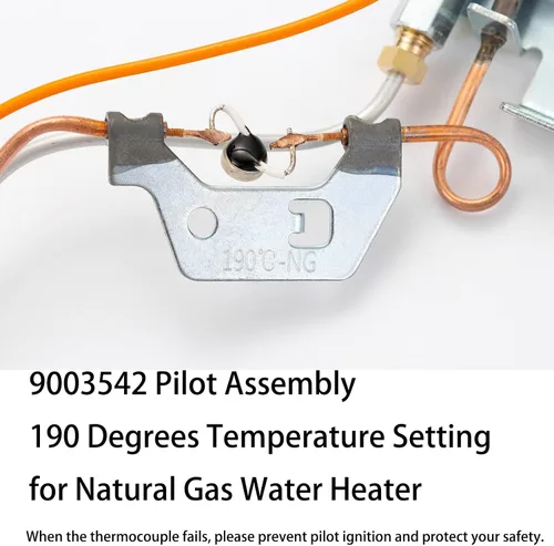 Miniatura 4 de 9003542 Conjunto piloto del calentador de agua NAT montaje de quemador de gas reemplazar 100109295 9003542005 18324190 9003530 compatible con A.O