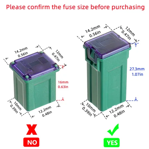 Miniatura 4 de BOJACK 5 piezas de fusible JCASE para automóviles FMX de perfil alto/estándar para camiones, coches y todoterrenos (40A)