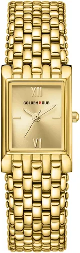 Miniatura 2 de GOLDEN HOUR Reloj de oro con pulsera rectangular vintage para mujer