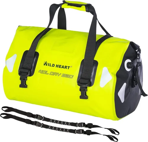 Miniatura 13 de WILD HEART Bolsa de lona impermeable para motocicleta, PVC500D, doble parte inferior, con correas de cuerda y bolsillo interior, 40L, 66L, 100L, 66L