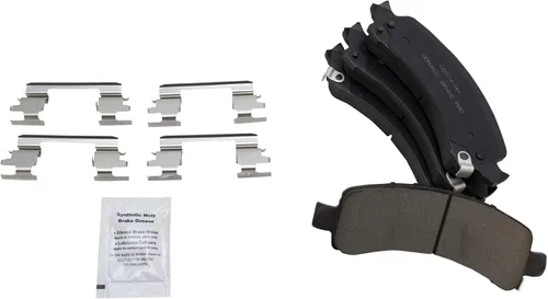 Miniatura 5 de TRQ Kit de pastillas de freno delanteras y traseras y rotores Kit de productos químicos para freno, pastillas de freno de cerámica compatible