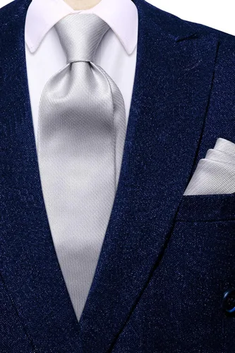 Miniatura 236 de Hi-Tie Corbatas de seda para hombre, diseño de cachemira a rayas, con bolsillo, gemelos cuadrados, conjunto formal de negocios
