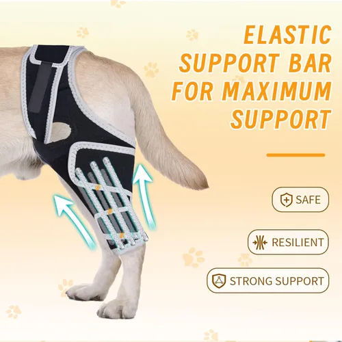 Miniatura 6 de Rodillera ajustable para perros – Soporta lesiones de Acl y Ccl, ayuda a aliviar el dolor en las articulaciones, estabiliza los ligamentos, mejora