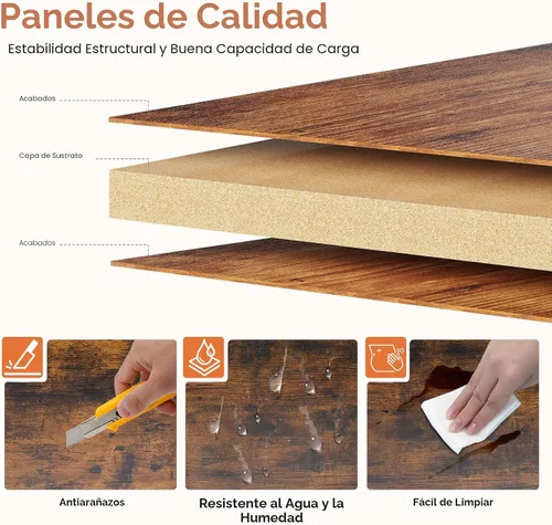 Miniatura 7 de DUMOS Soporte de TV de 47 pulgadas para televisores de 55 pulgadas, centro de entretenimiento con estación de carga (2AC+USB + tipo C), mesa consola