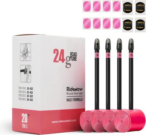 Miniatura 12 de Ridenow 4-Pack Bike Inner Tube for 700/18C-28C, 700/18C-32C with 65/85 mm Metal &TPU Presta Valves for Road Bikes, Super Light Puncture Resistant