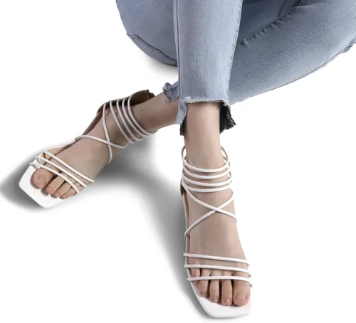 Miniatura 5 de DREAM PAIRS Sandalias casuales de verano para mujer, con tiras y puntera cuadrada, cómodas y planas