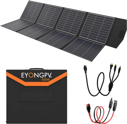 Miniatura 14 de EYONGPV Panel solar plegable portátil de 14 W y cargador solar con salida USB-C Croc-Eye, cargador solar compacto impermeable IP67 para teléfonos