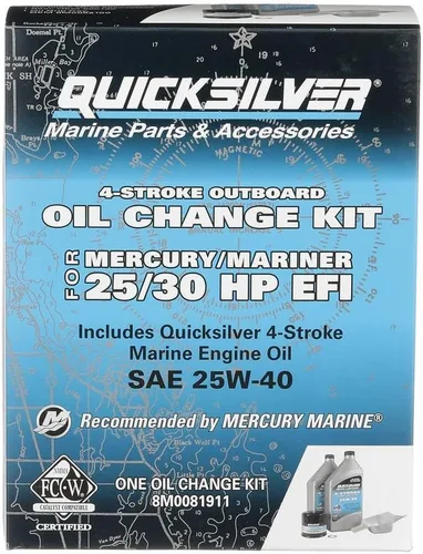 Miniatura 7 de Kit de cambio de aceite Quicksilver de 4 tiempos – para motores fuera de borda Mercury – 15, 20, 25, 30, 40, 50, 60, 75, 90, 115, 150, 175, 200