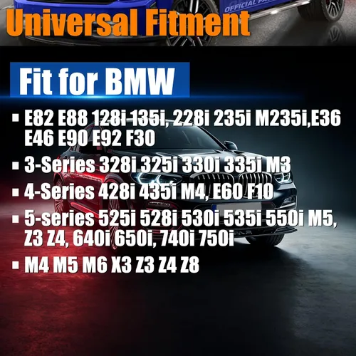 Miniatura 3 de GAsupply Espaciadores de rueda de 0.118 in, 0.197 x 4.724 in, aptos para 128i 135i 318i 320i 325i 328i 335i M3 428i 435i M4 525i 528i 530i 535i M5