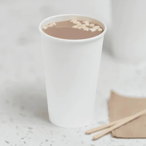 Karat Taza de café de papel de 16 oz [1,000 ct] Taza desechable blanca para bebidas calientes/frías y bebidas 3.543 in (C-K516W)