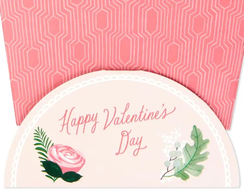 Miniatura 5 de Hallmark Tarjeta emergente del día de San Valentín, ramo de flores rosadas (Happy Heart) Tarjeta 3D de papel maravilloso