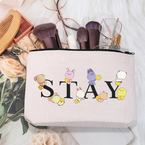 Miniatura 2 de MEIKIUP Bolsa de maquillaje Stay Fandom, regalo de grupo de música coreana, para fanáticos de la música coreana, bolsa de maquillaje, bolsa de Bolsa